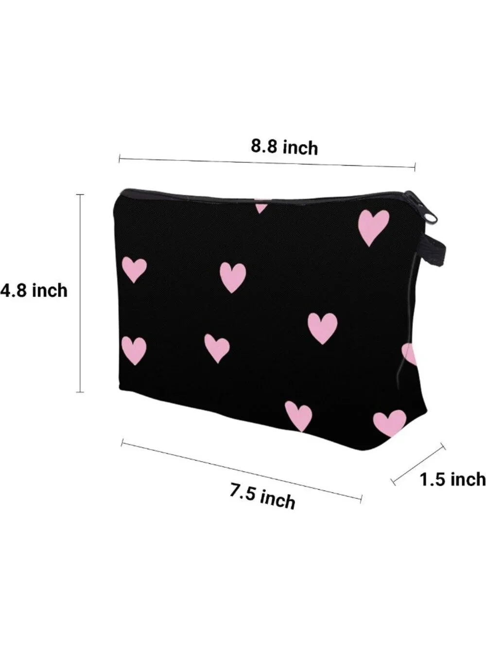 Chic Pink Heart Travel Makeup Bag | Small Cosmetic Pouch Gift for Women